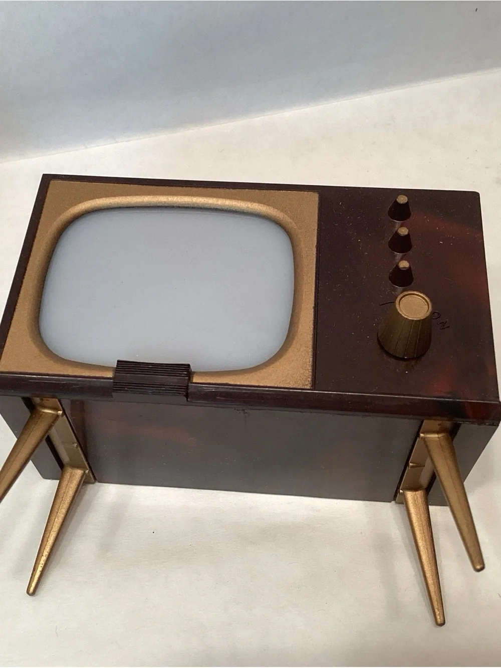 Vintage Tiny TV Salt & Pepper Set Photo Holder Television Original NEW IN BOX